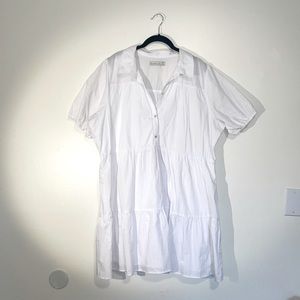 Abercrombie | Button Down White Puff Sleeve Babydoll Dress